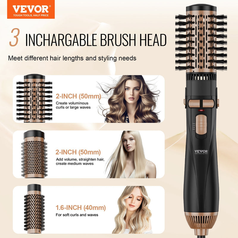 Hot Air Styling Brush With 3 Interchange Heads