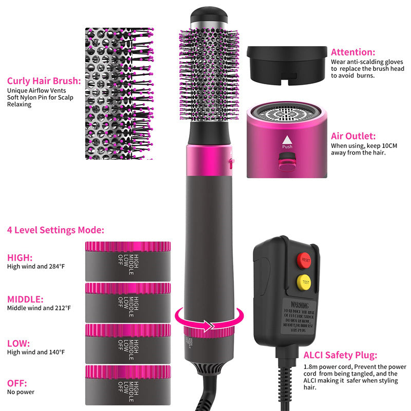Professional Hair Dryer  And Straightening Brush Electric Hair Styling Tool
